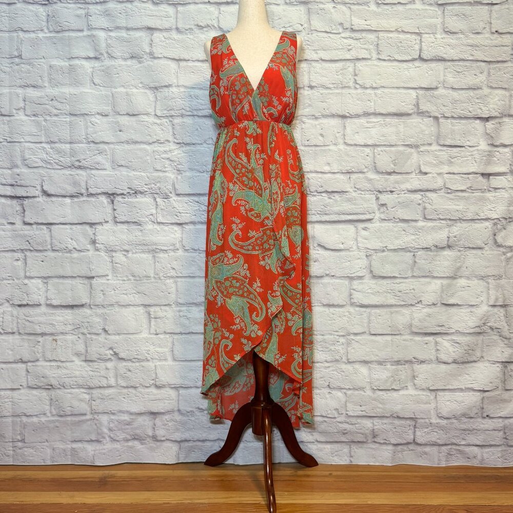 Kut from the Kloth Vermilion Paisley Faux Wrap Dress